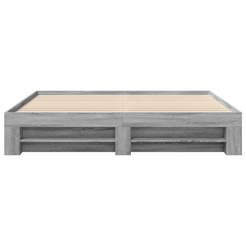 Bedframe bewerkt hout grijs sonoma eikenkleurig 180x200 cm