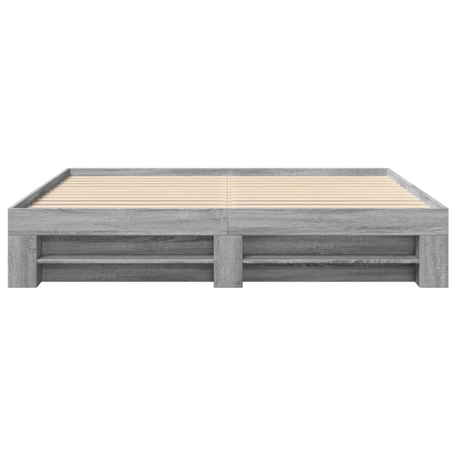 Bedframe bewerkt hout grijs sonoma eikenkleurig 180x200 cm