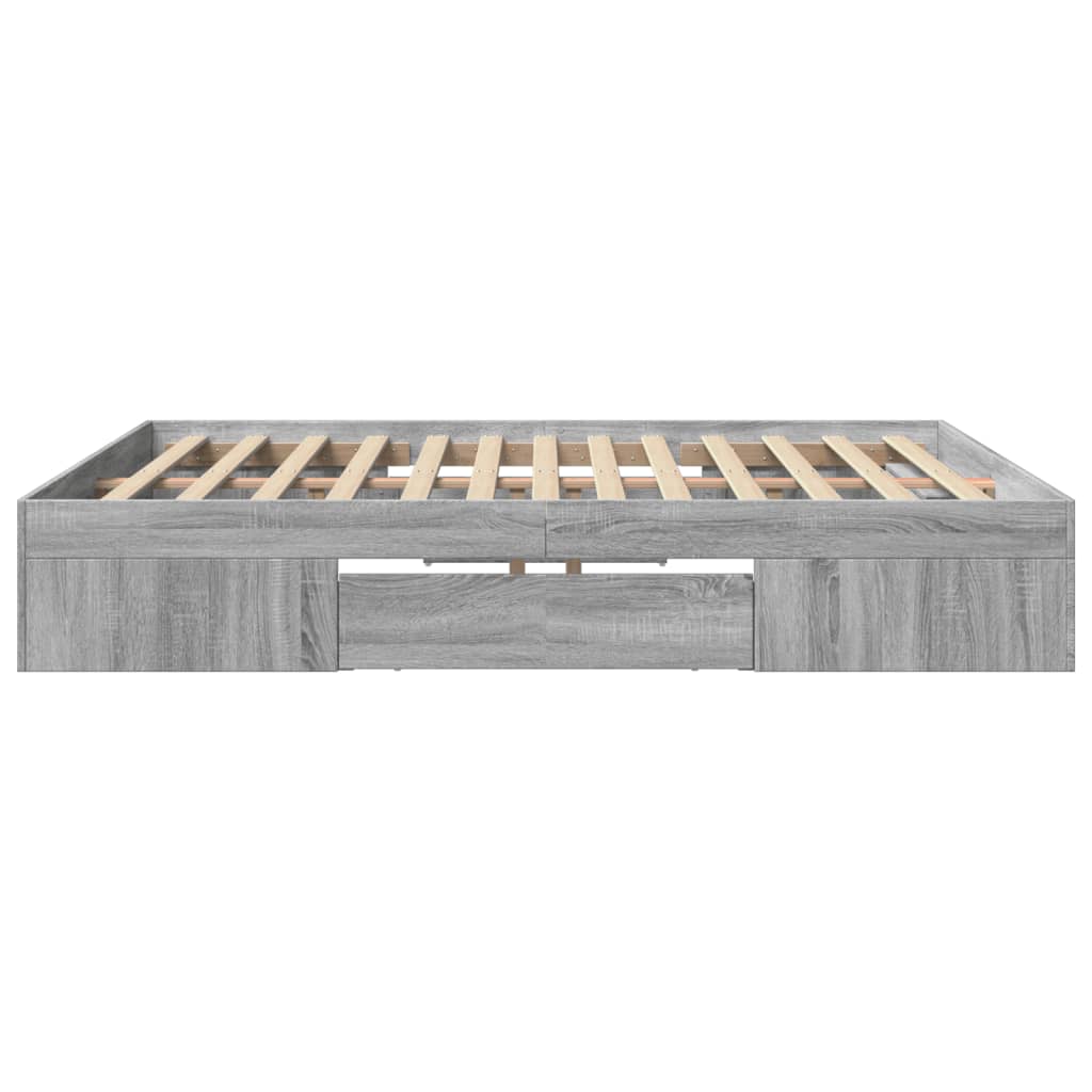 Bedframe bewerkt hout grijs sonoma eikenkleurig 180x200 cm