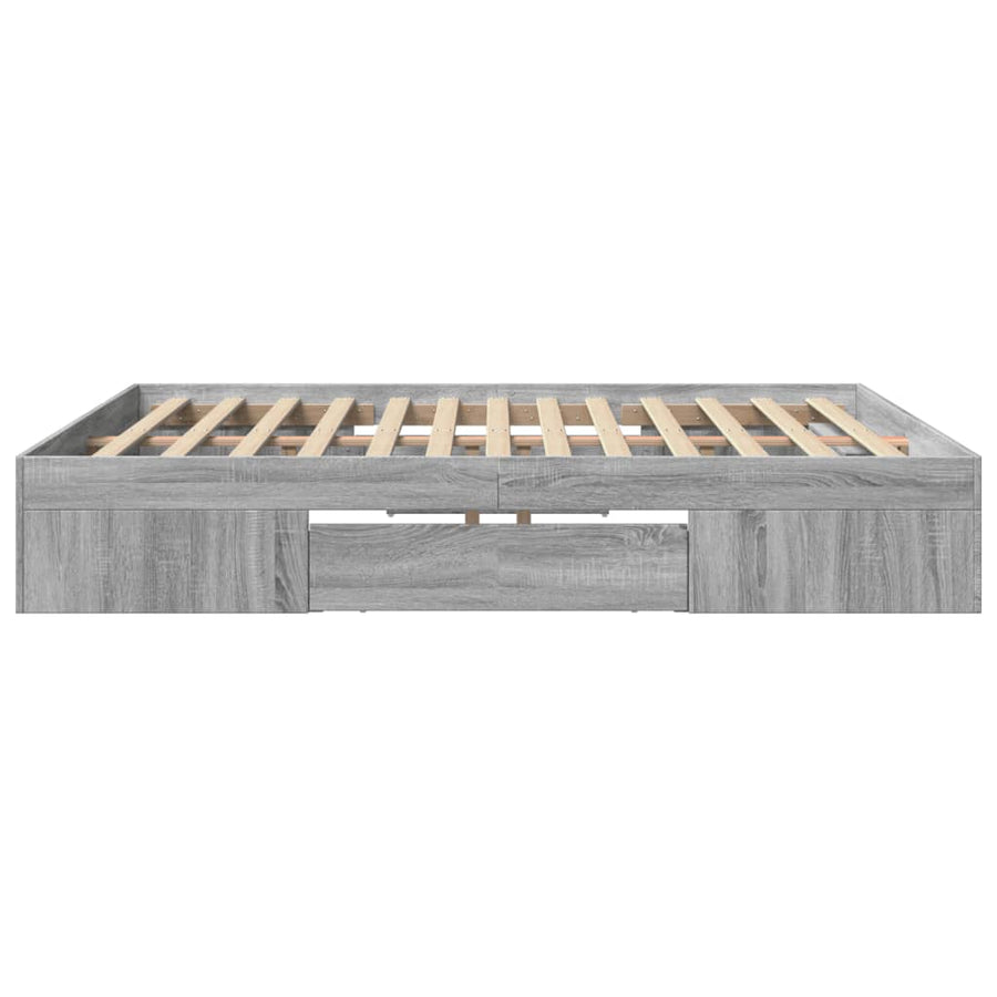 Bedframe bewerkt hout grijs sonoma eikenkleurig 180x200 cm