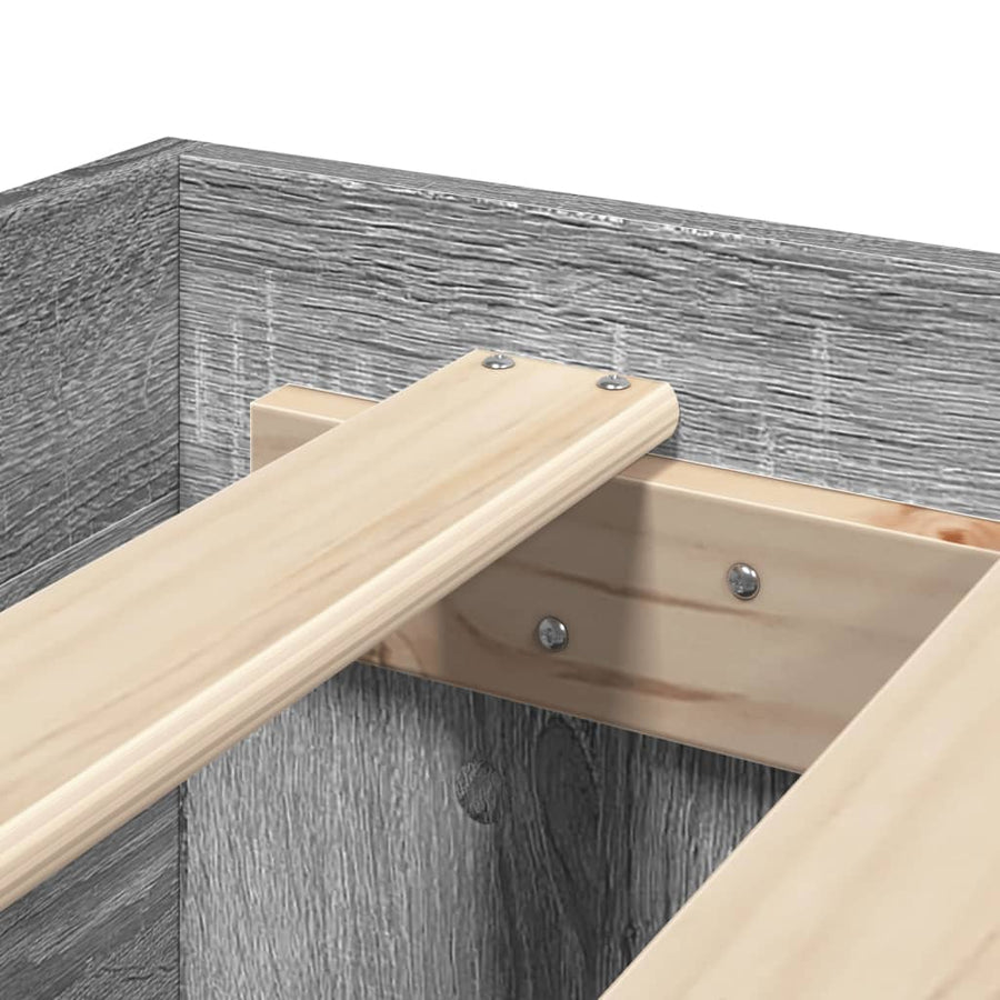 Bedframe bewerkt hout grijs sonoma eikenkleurig 180x200 cm