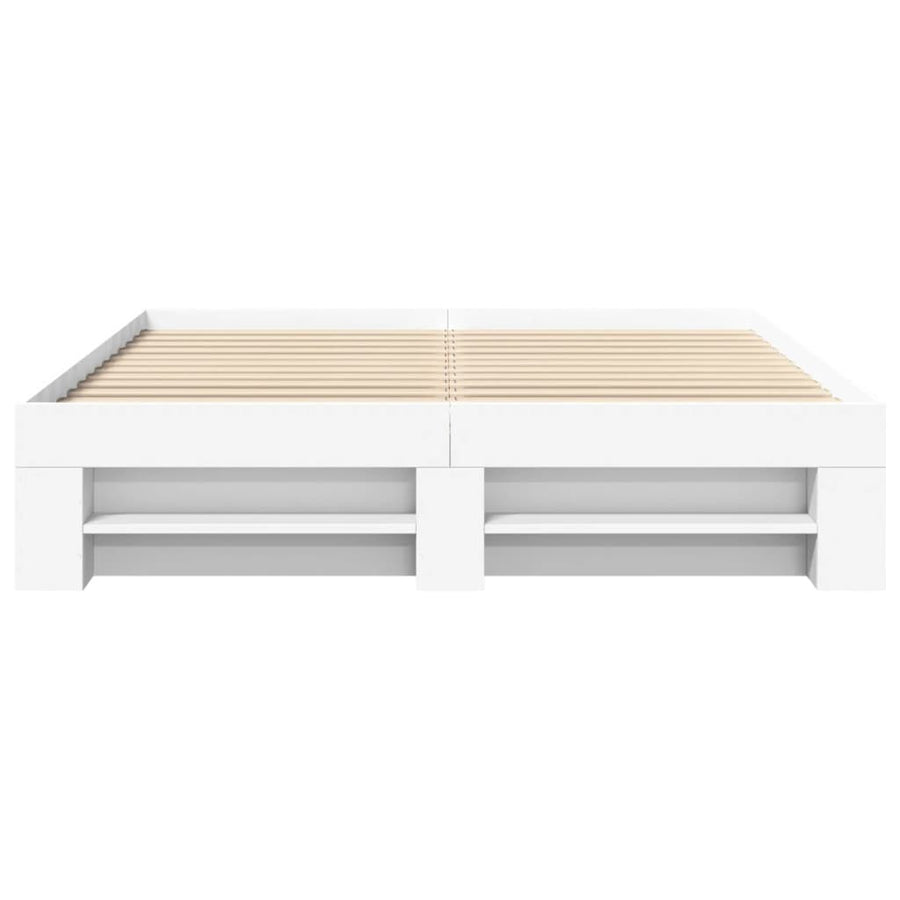Bedframe bewerkt hout wit 160x200 cm