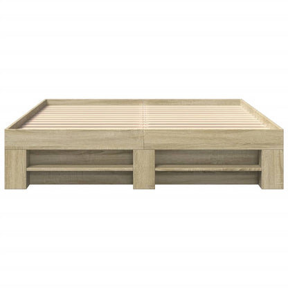 Bedframe bewerkt hout sonoma eikenkleurig 160x200 cm