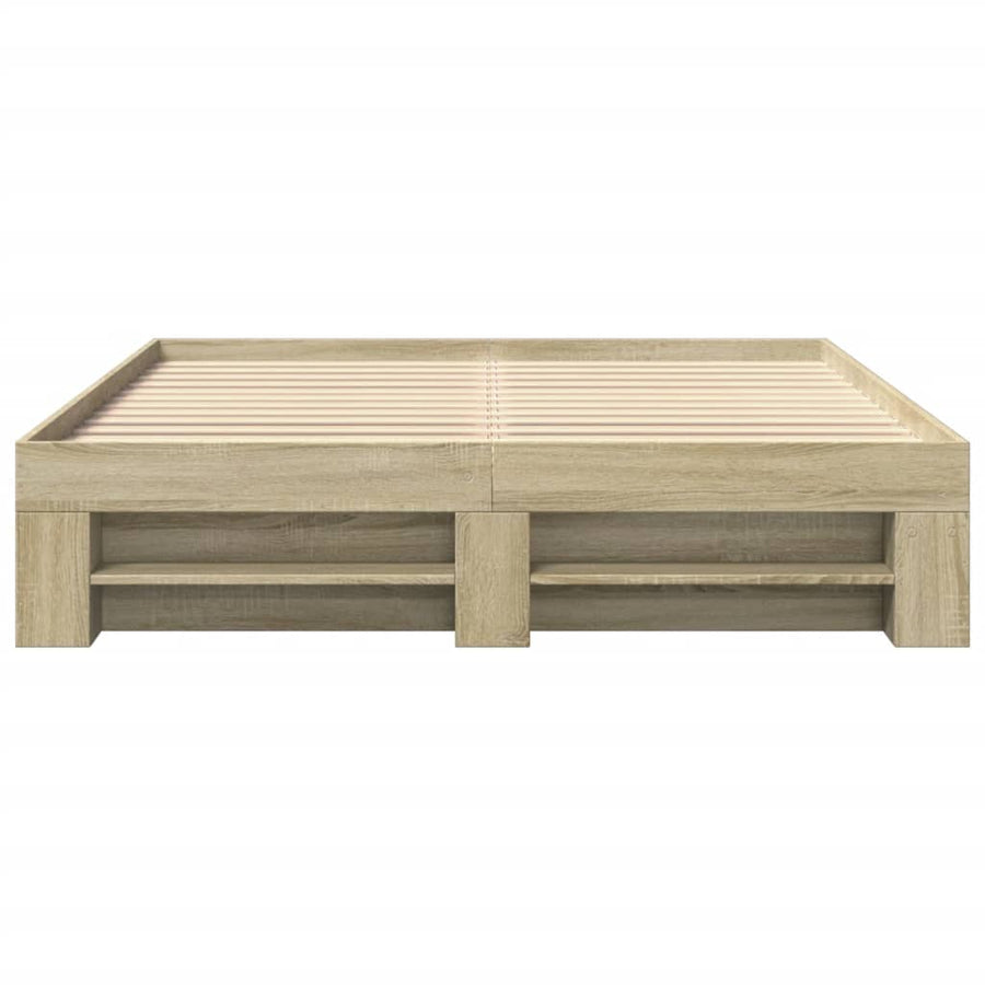 Bedframe bewerkt hout sonoma eikenkleurig 160x200 cm