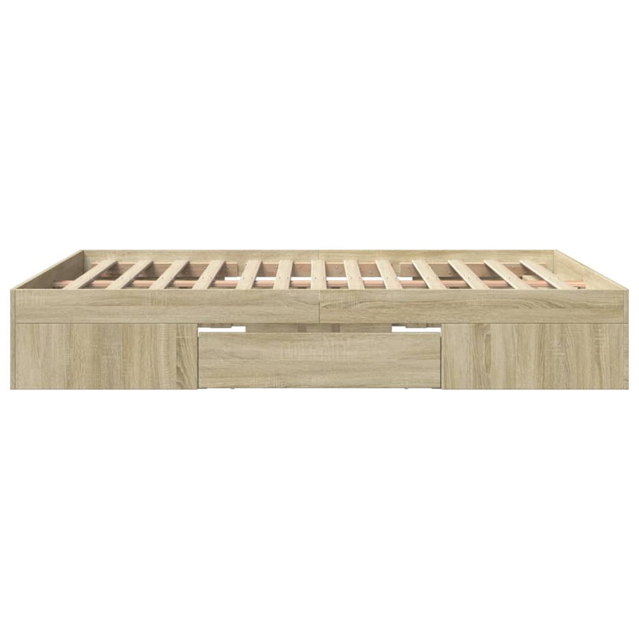 Bedframe bewerkt hout sonoma eikenkleurig 160x200 cm