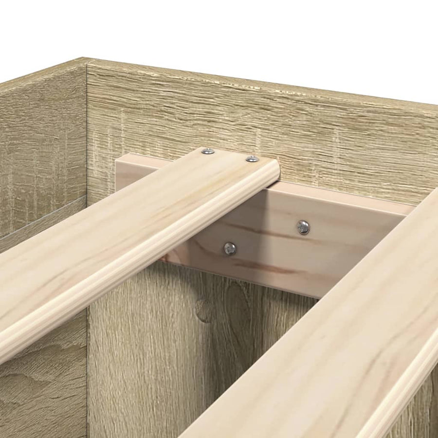 Bedframe bewerkt hout sonoma eikenkleurig 160x200 cm