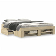 Bed frame without mattress wood Sonoma oak-coloured 160x200 cm