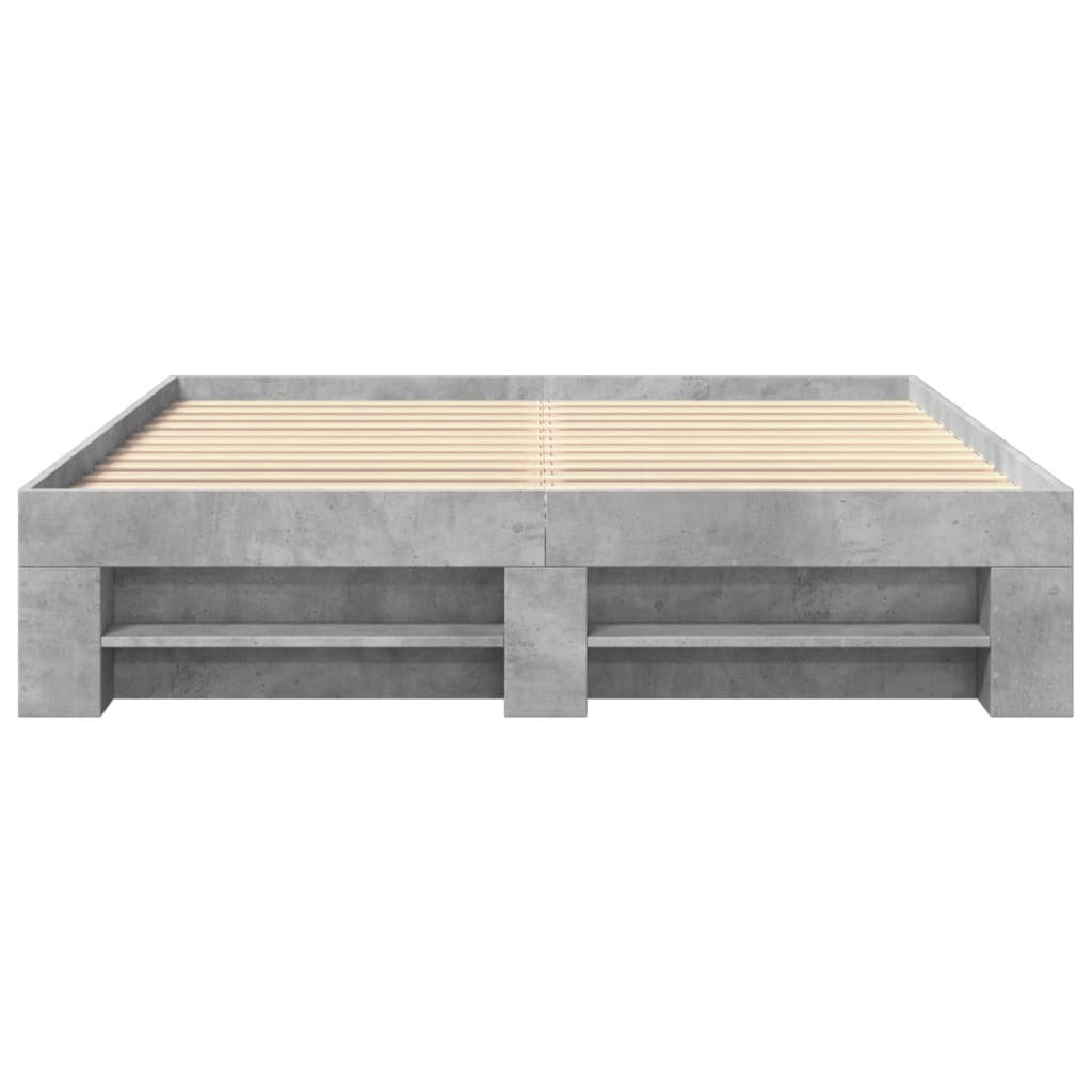 Bedframe bewerkt hout betongrijs 160x200 cm