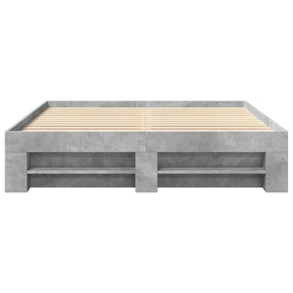 Bedframe bewerkt hout betongrijs 160x200 cm