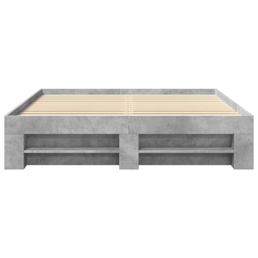 Bedframe bewerkt hout betongrijs 160x200 cm