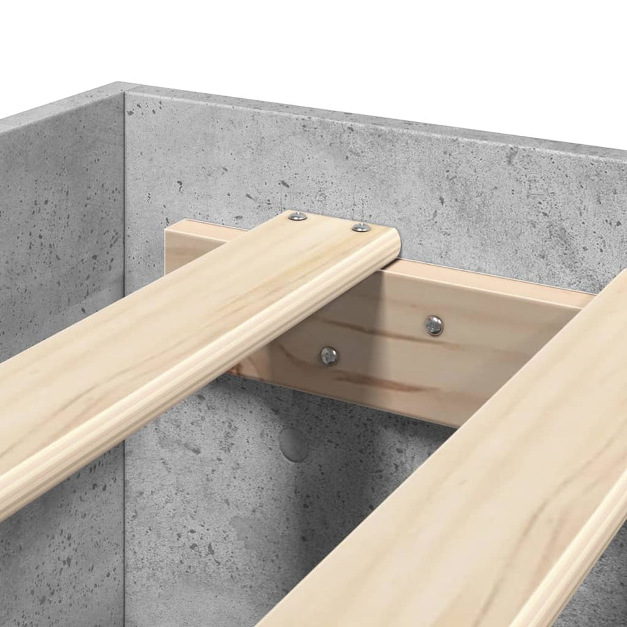 Bedframe bewerkt hout betongrijs 160x200 cm