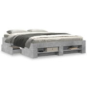 Bedframe 160x200 cm spaanplaat betongrijs