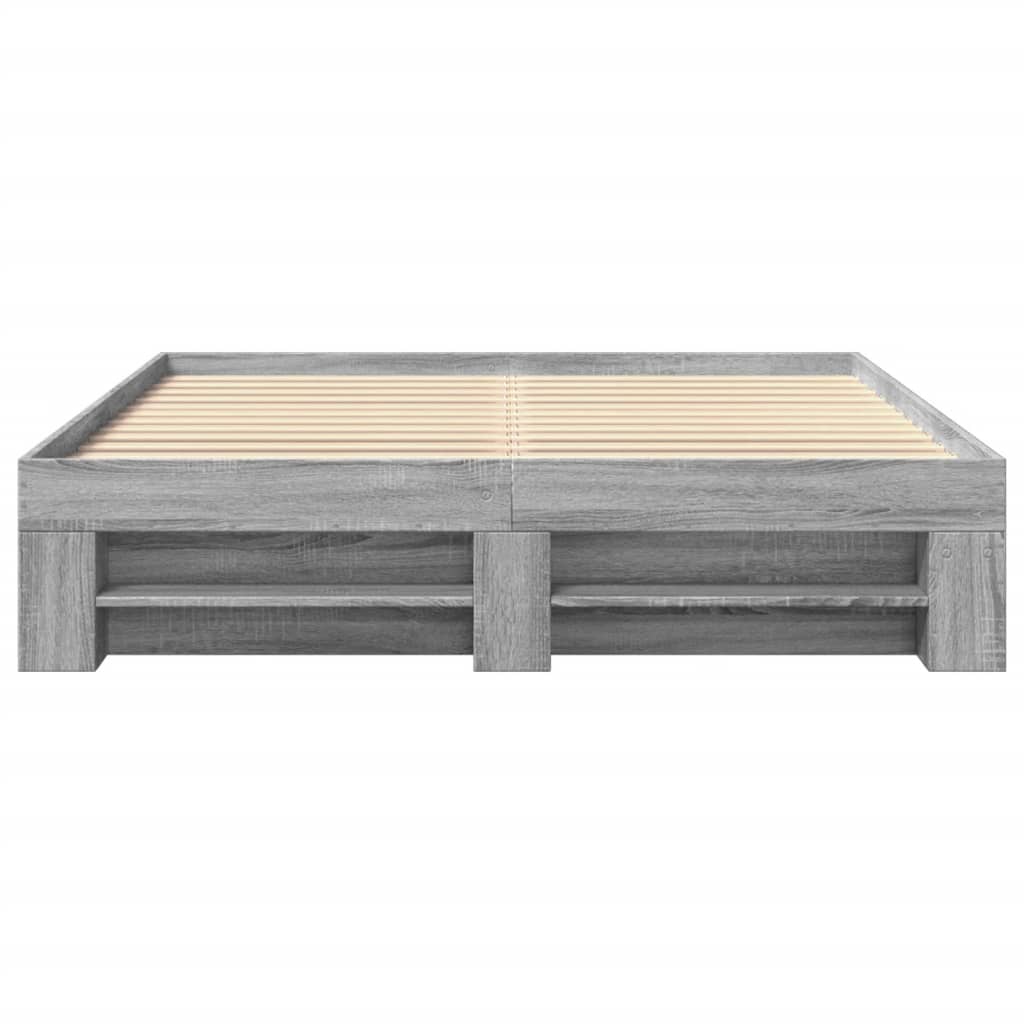 Bedframe bewerkt hout grijs sonoma eikenkleurig 160x200 cm