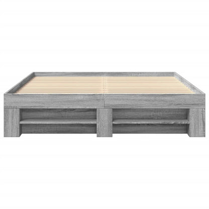 Bedframe bewerkt hout grijs sonoma eikenkleurig 160x200 cm