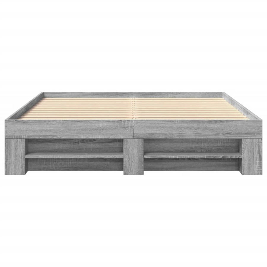 Bedframe bewerkt hout grijs sonoma eikenkleurig 160x200 cm