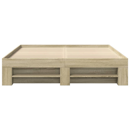 Bedframe bewerkt hout sonoma eikenkleurig 150x200 cm