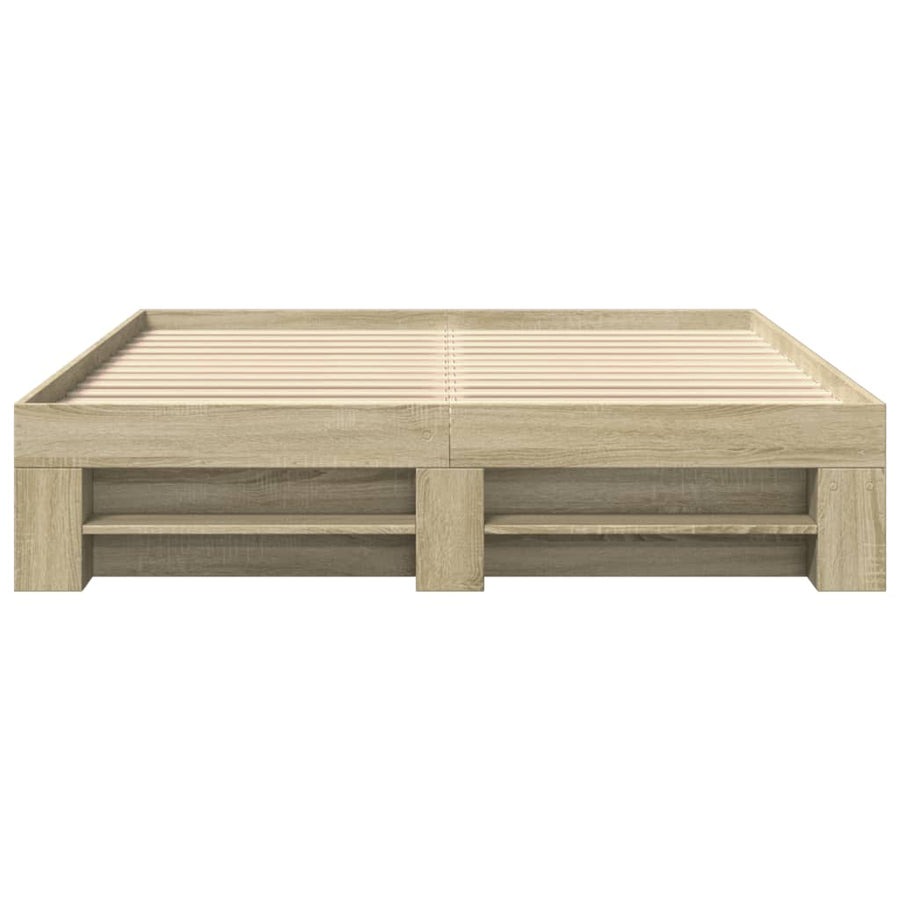 Bedframe bewerkt hout sonoma eikenkleurig 150x200 cm