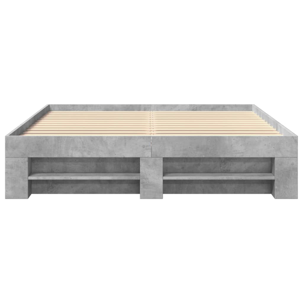 Bedframe bewerkt hout betongrijs 150x200 cm