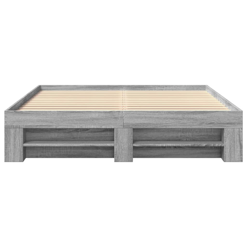 Bedframe bewerkt hout grijs sonoma eikenkleurig 150x200 cm