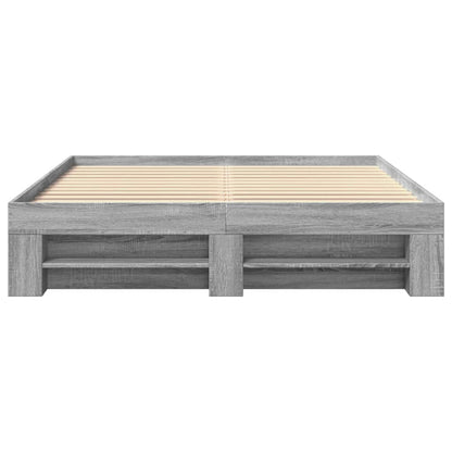 Bedframe bewerkt hout grijs sonoma eikenkleurig 150x200 cm
