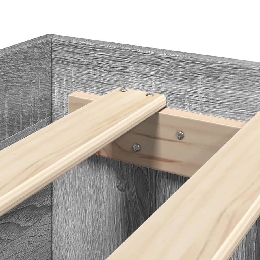 Bedframe bewerkt hout grijs sonoma eikenkleurig 150x200 cm