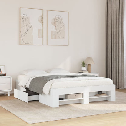 Bedframe Bewerkt Hout 140 x 200 cm