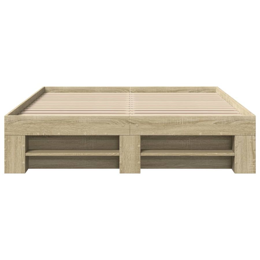 Bedframe bewerkt hout sonoma eikenkleurig 140x200 cm