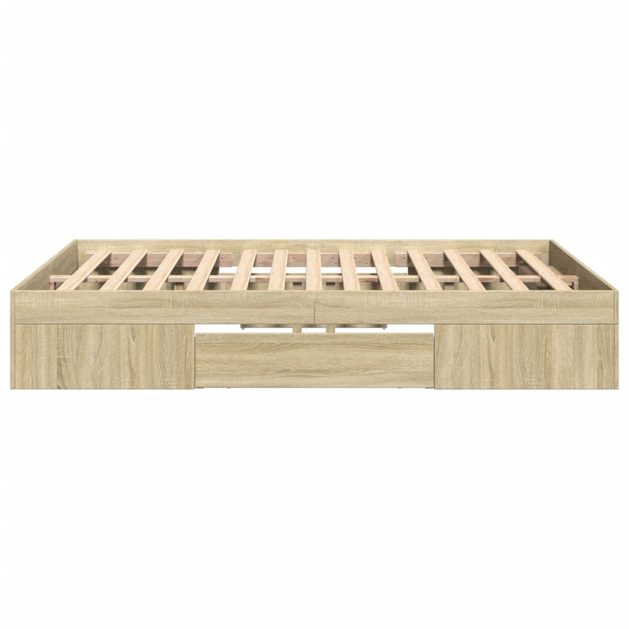 Bedframe bewerkt hout sonoma eikenkleurig 140x200 cm