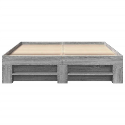 Bedframe bewerkt hout grijs sonoma eikenkleurig 140x200 cm