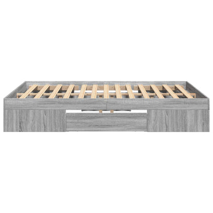 Bedframe bewerkt hout grijs sonoma eikenkleurig 140x200 cm