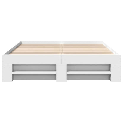 Bedframe massief hout wit 120x200 cm