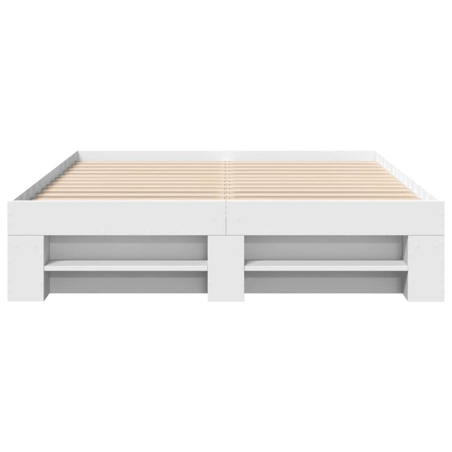 Bedframe massief hout wit 120x200 cm