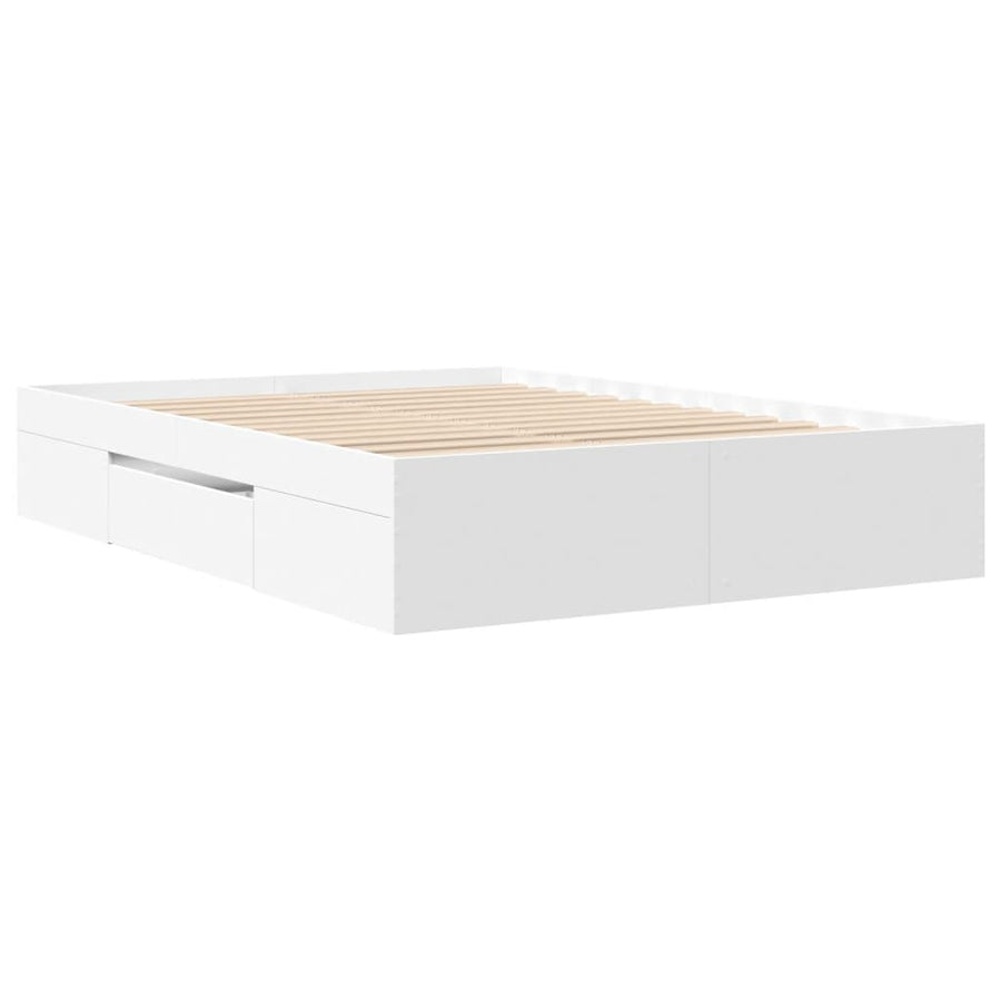 Bedframe massief hout wit 120x200 cm