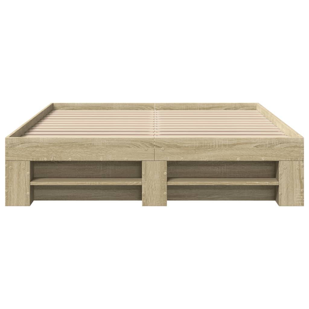Bedframe bewerkt hout sonoma eikenkleurig 120x200 cm