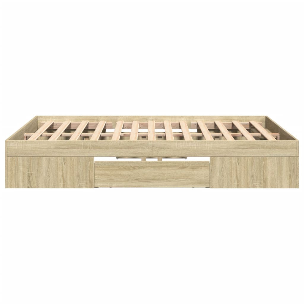 Bedframe bewerkt hout sonoma eikenkleurig 120x200 cm
