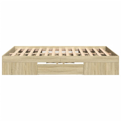 Bedframe bewerkt hout sonoma eikenkleurig 120x200 cm