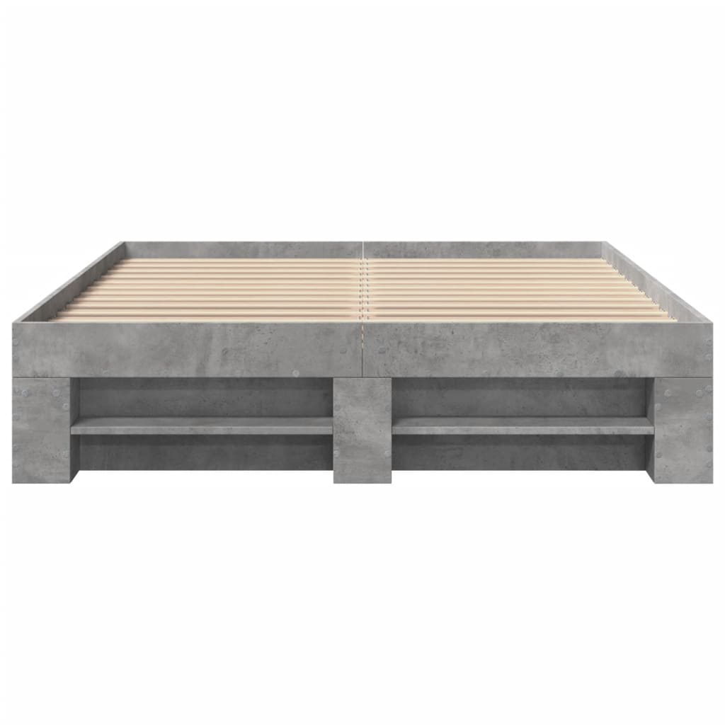 Bedframe bewerkt hout betongrijs 120x200 cm