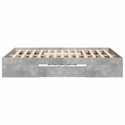 Bedframe bewerkt hout betongrijs 120x200 cm