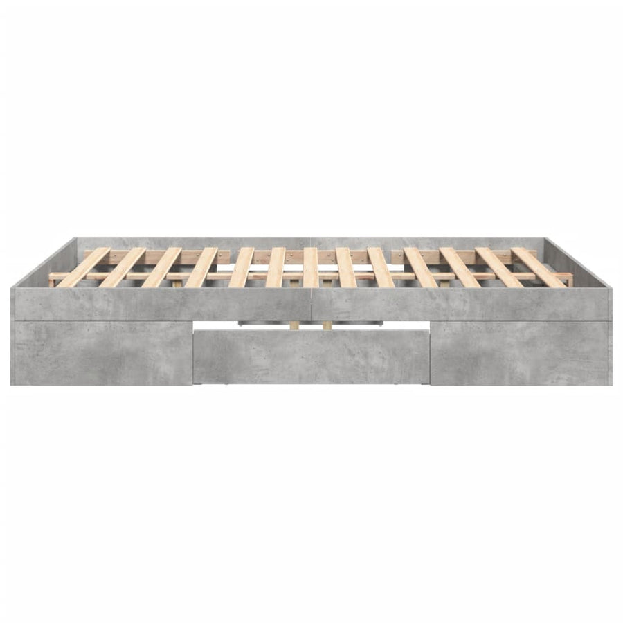 Bedframe bewerkt hout betongrijs 120x200 cm