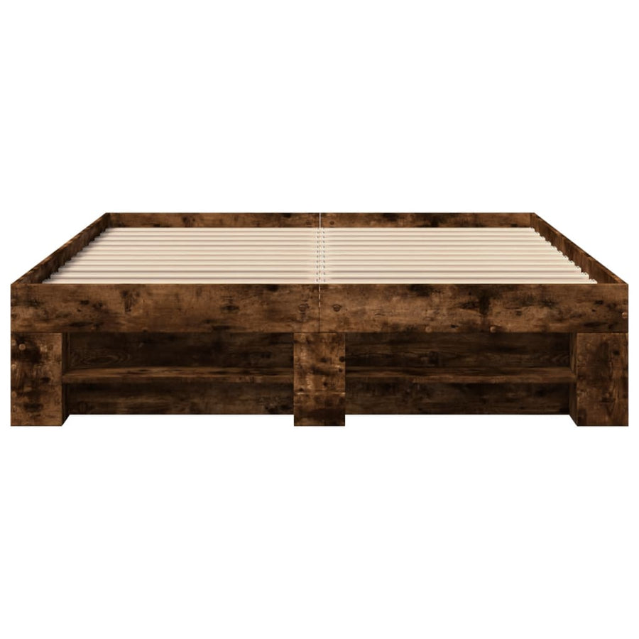 Bedframe bewerkt hout gerookt eikenkleurig 120x200 cm