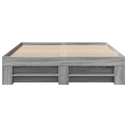 Bedframe bewerkt hout grijs sonoma eikenkleurig 120x200 cm