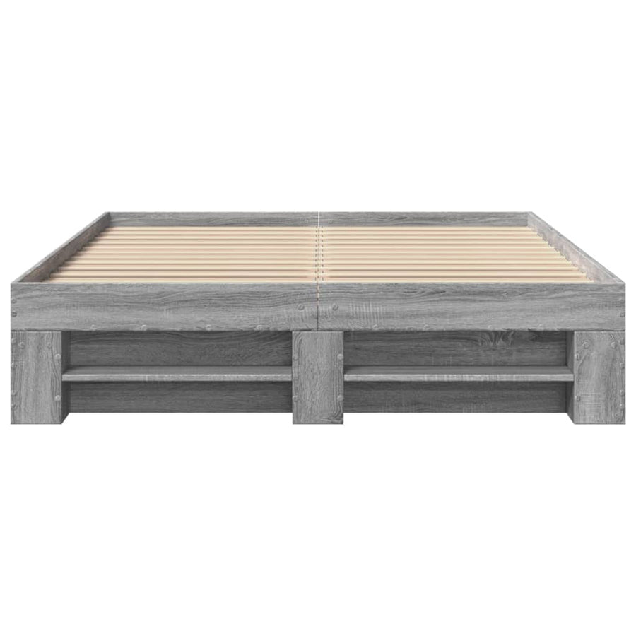 Bedframe bewerkt hout grijs sonoma eikenkleurig 120x200 cm