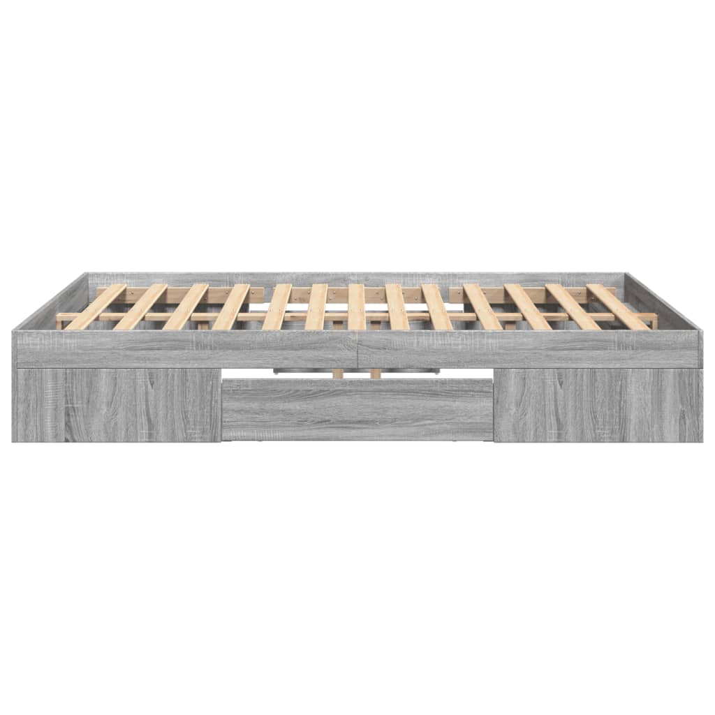 Bedframe bewerkt hout grijs sonoma eikenkleurig 120x200 cm
