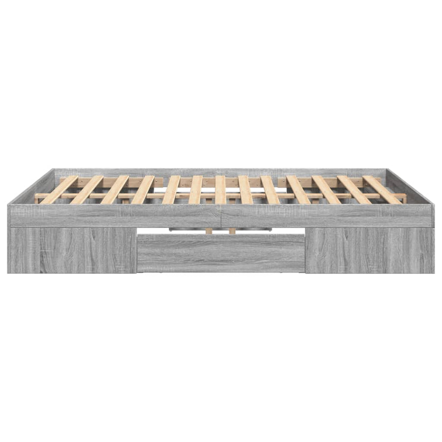Bedframe bewerkt hout grijs sonoma eikenkleurig 120x200 cm