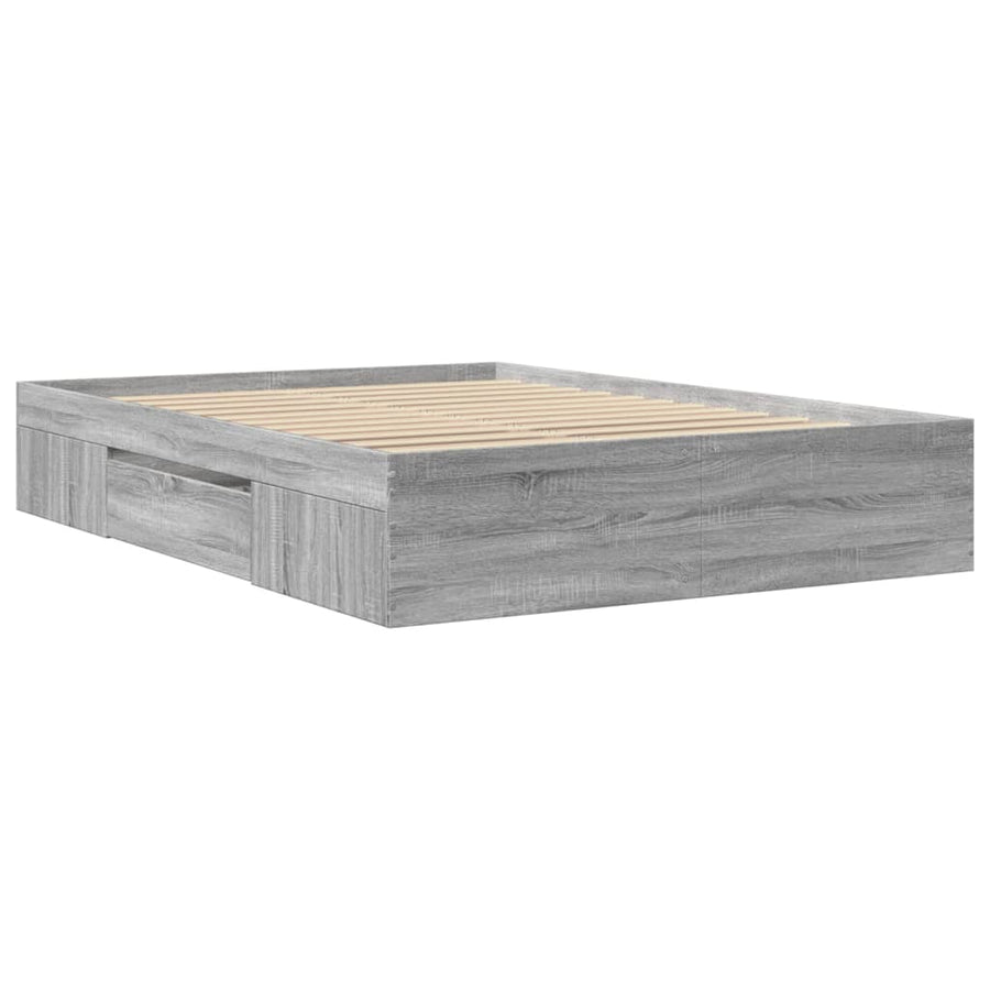 Bedframe bewerkt hout grijs sonoma eikenkleurig 120x200 cm