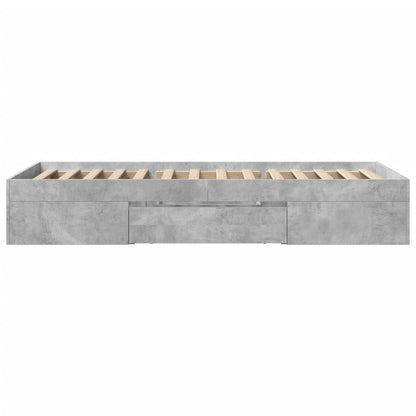 Bedframe bewerkt hout betongrijs 100x200 cm
