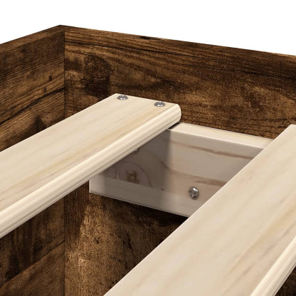 Bedframe bewerkt hout gerookt eikenkleurig 100x200 cm
