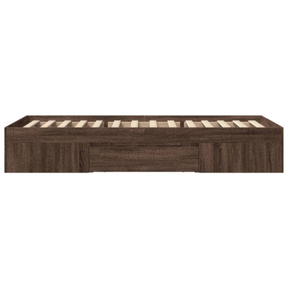 Bedframe bewerkt hout bruin eikenkleur 100x200 cm