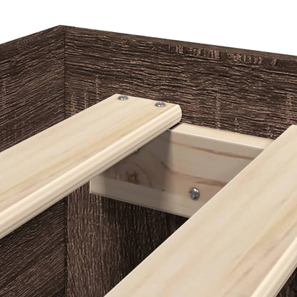Bedframe bewerkt hout bruin eikenkleur 100x200 cm