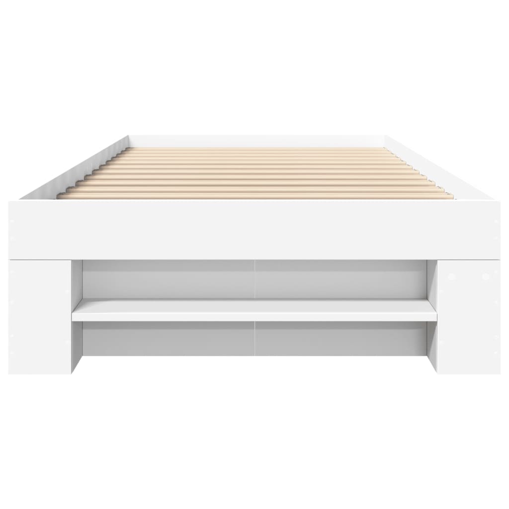 Bedframe bewerkt hout wit 90x200 cm